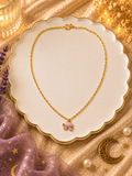 Pink Pendant Necklace (Gold)